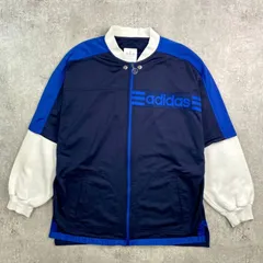 80年代 adidas アディダス フェイクレイヤード ジャージ×スウェット トラックジャケット メンズXL相当 