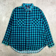 90年代 Dickies ディッキーズ チェック プリントネルシャツ メンズXL 