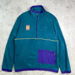 adidas originals アディダス オリジナルス ハーフジップ デザイン フリースプルオーバー メンズXL相当 