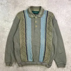 90年代 TUNDRA クージー風 3Dニット コットンニットポロシャツ メンズL 