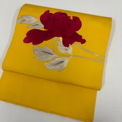 名古屋帯 塩瀬 一輪の花 上品な染 九寸 正絹 着物 MA-702