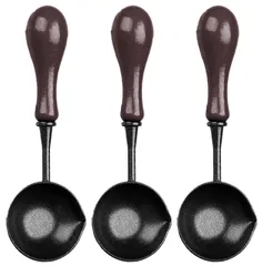 【在庫処分】シーリングワックス スプーン 3個セット シーリングワックス溶解ツール シーリングスタンプ用 レトロな スシールスタンプ封筒 DIY (ブラウン*3)