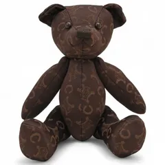 美品　セリーヌ　ハンカチ　ベアーぬいぐるみ　トリオンフ　マカダム　紫 セリーヌ くまチャーム タオルハンカチセット マカダム柄 テディベア