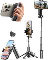 新品　Vlog・撮影・ライブ配信・旅行などに最適 フォト・ビデオキット リモコン付き 4～7inchスマホ対応 stick selfie 携帯スタンド 最大48cmまで 7段階伸縮 じどりぼう iPhone/android対応 折りたたみ式 セルカ棒 軽量コン