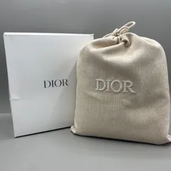 新品未使用　Christian Dior クリスチャンディオール　ロゴ入りタオルセット　フェイスタオル　ハンドタオル　巾着袋　ポーチ付き　麻　白　ホワイト