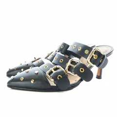 レッド ヴァレンティノ RED VALENTINO ミュール サンダル レザー スタッズ ベルト 35 22.5cm 黒 ブラック /KU ■GY30のサムネイル