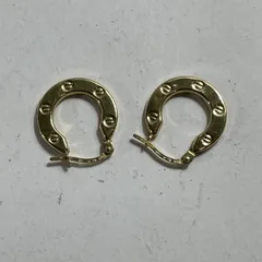 ☆ コレクション 750刻印 18金 ゴールドフープピアス ポスト刻印 両耳