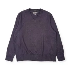 カシミヤ混 Eddie Bauer エディーバウアー Vネック ニットセーター M/ダークパープル系 メンズ