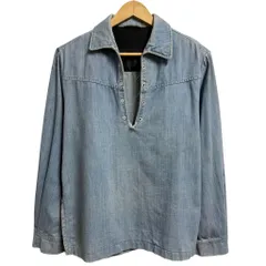 プルオーバーシャツ デニムシャツ サイドジッパー ライトブルー 青 No.H973