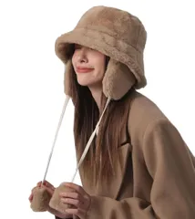 【売切注意】 取り外し可 フェイクファー 2way おしゃれ イヤーマフ かわいい ふわふわ 折りたたみ ハット あったか レディース 防寒 レディース 小顔 バケットハット 自転車 帽子 秋冬用 [YOUHA] プレゼント