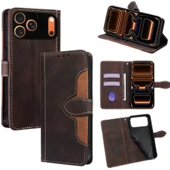 iPhone用スマホケース 17Pro Max ブラウン  手帳型ケース カバー カード収納 合成レザー 横向きスタンド 機能便利なマグネット式 耐衝撃 人気