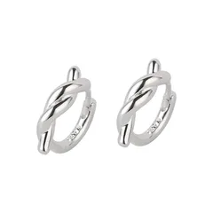 フロント　ツイスト　フープピアス　シルバー　S925刻印【両耳セット】