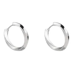 《S》波打ち　フープピアス　シルバー　S925刻印【両耳セット】