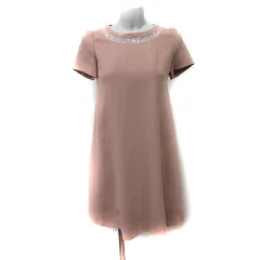 プロポーション ボディドレッシング PROPORTION BODY DRESSING ワンピース ひざ丈 半袖 1 ベージュ /YI