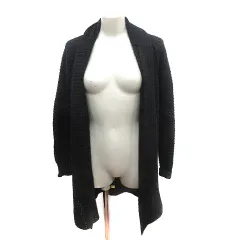 ジャイロ JAYRO ニットカーディガン トッパー ロング モヘヤ混 長袖 M 黒 ブラック /AUのサムネイル
