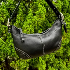 Coach y2k Vintage Soho Black Leather Mini Hobo Bag