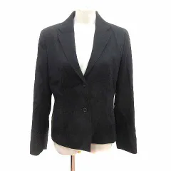 エフデ ef-de テーラードジャケット 総裏地 ウール 13 XL 黒 ブラック /YK