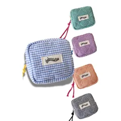 【新品】 ポーチ、小さめサイズ、かわいいデザイン、カジュアル、レディース用サニタリーポーチ、化粧ポーチ、小物入れ、旅行、トラベルポーチ、メイクポーチ (青) 0