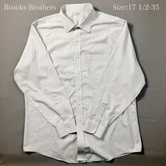 【17 1/2-35】Brooks Brothers ワイドカラーシャツ / Slim Fit Non-Iron ブラック×ホワイト（チェック） XXL相当 メンズ