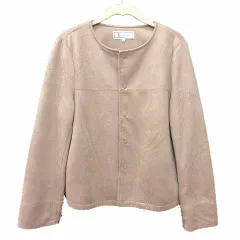 ロペピクニック ROPE Picnic ノーカラージャケット フェイクスエード 38 M ベージュ /YK