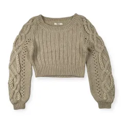 snidel スナイデル ショート丈 ニット セーター F フリーサイズ /アイボリーベージュ系/レディース/ケーブル編み