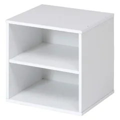 【在庫処分】不二貿易(Fujiboeki) キューブボックス 2段 幅34.5×奥行29.5×高さ34.5cm ホワイト 収納 カラーボックス 組み合わせ自由 81904のサムネイル