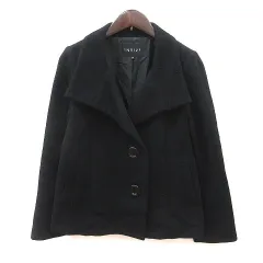 インディヴィ INDIVI ショートコート アンゴラ 総裏地 38 黒 ブラック /MS