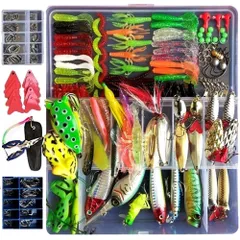 ハサミと収納ケース付き 海水魚・淡水魚対応 ハード・ソフトベイト 多種類 釣り初心者 ルアーケース付クランクベイト・スピナーベイト・ワーム・ジグヘッド・フックなど バス釣完全攻略ワーム色々276個セット SportColorfulルアーのサムネイル