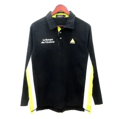 ルコックスポルティフ le coq sportif GOLF ゴルフウェア ポロシャツ ロゴ刺繍 長袖 L 黒 ブラック /MNのサムネイル