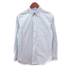 ユニクロ UNIQLO ボタンダウンシャツ ストライプ 長袖 S 水色 ライトブルー /MN ●RY