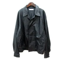 ウィム WYM ジャケット 総裏地 フェイクレザー M 黒 ブラック /MN