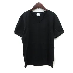 ランバンオンブルー LANVIN en Bleu Tシャツ カットソー Vネック 半袖 48 黒 ブラック /YIのサムネイル