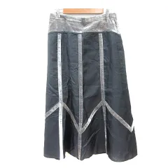 ヒロコビス HIROKO BIS フレアスカート ロング ストライプ ベロア 15AB XXL グレー /MNのサムネイル