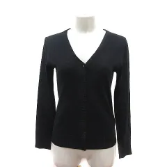 ナチュラルビューティーベーシック NATURAL BEAUTY BASIC カーディガン ニット 長袖 M 黒 ブラック /MS