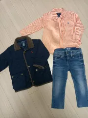 ポロ キルティング ジャケット + ポロシャツ + トミーヒルフィガー デニム 