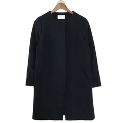 anySiS エニィスィス 秋冬 メルトン ウール★ ノーカラー コート Sz.1 レディース 紺 ネイビーのサムネイル