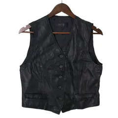 ZAZIE ザジ 秋冬 牛革★ リアル カウ レザー 中綿 ベスト Sz.M レディース 黒