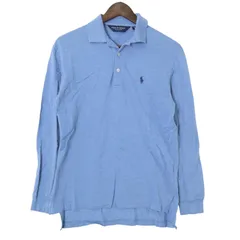 POLO GOLF RALPH LAUREN ポロ ラルフローレン ゴルフ ポニー刺繍★ 長袖 鹿の子 ポロシャツ Sz.S メンズ 青系