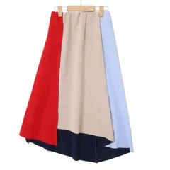 DOLLUPOOPS ドールアップウップス 通年★ カラーブロック アシンメトリー フレア パネル スカート Sz.38 レディースのサムネイル