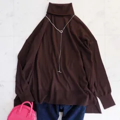 本日まで！三連休セール！割引きクーポン発行中♪未使用品!!【ジャーナルスタンダードレリューム】ウォッシャブルカシミヤウール Fサイズ 茶色 タートルネックニット 手洗い