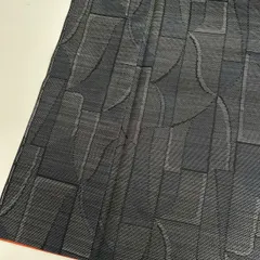 本場大島紬 正絹 泥染め 横双 幾何学 袷 着物 MK-592