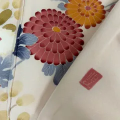 作家物 付け下げ 正絹 友禅 紋なし 美しい花 袷 着物 MK-580