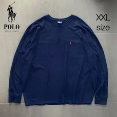 POLO ポロ ラルフローレンレッドポニー刺繍　クルーネック ネイビー ロンTカットソー　XXL size