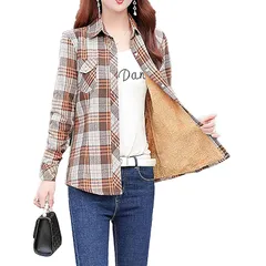 【新品】 [アズルテ] 裏ボア ネルシャツ チェック柄 レディース 長袖 秋 冬 フランネルシャツ 大きいサイズ ゆったり 裏起毛 寒さ対策 重ね着 女性用 あったか ボア裏地 チェック 裏ボア 217 XL ブラウン