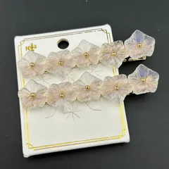 【新品】定価1870円 ヘアアクセサリー ヘアクリップ 花 ブルー キレイ ２本セット◆