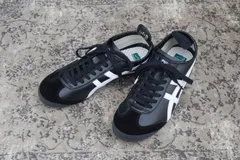 【極美品】Onitsuka Tiger オニツカタイガー MEXICO 66 メキシコ66 DL408-9001 レザー スニーカー 黒 ブラック US8 / UK7 / EUR41.5 / 26cm【W3400】