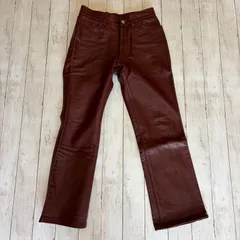 REDMOON 牛革パンツ レザーパンツ W30 ボルドー レッドムーン バイカー パンツ ワインレッド 革パン