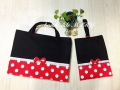 フリフリシリーズ4 チェック柄のゆめかわレッスンバッグu0026シューズバッグ　ブラック フリフリシリーズ4 チェック柄のゆめかわ防災頭巾カバー purple