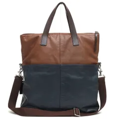 コーチ／COACH バッグ トートバッグ 鞄 ハンドバッグ メンズ 男性 男性用 レザー 革 本革 ネイビー 紺  70891 トンプソン レザー カラーブロック フォルドオーバー トート バイカラー 2WAY ショルダーバッグ