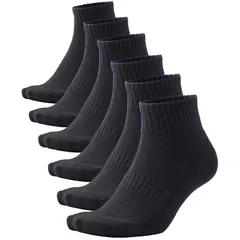 靴下 メンズ スポーツ ソックス 黒 白 スクールソックス ショート 学生 25-27cm/27-29cm 6足セット (黒, 27-29cm) 1